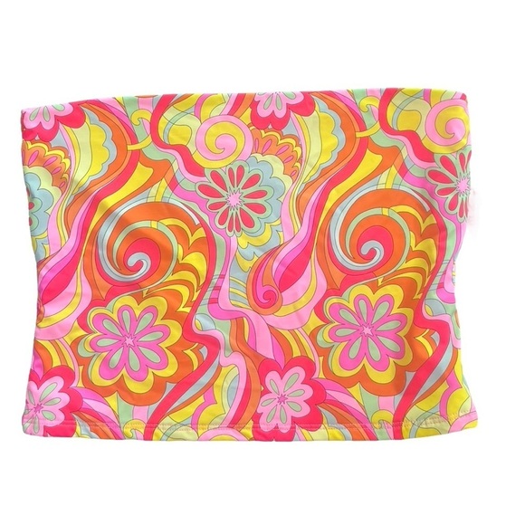 Frankie’s Bikinis Hailee Steinfield Peace Bandeau Bikini Top NWT Bright Floral - Picture 3 of 5